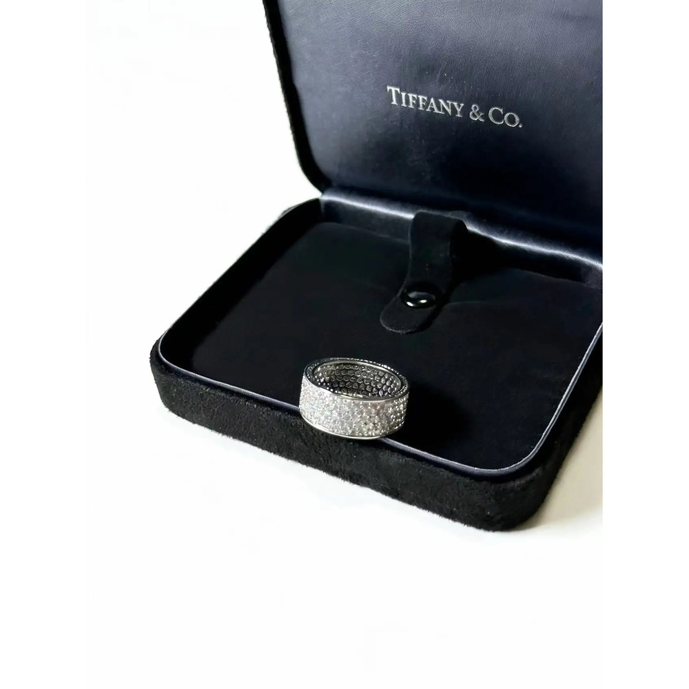 Tiffany & Co. Full-Diamond Wide Plain Band Ring - Picture 6 of 8